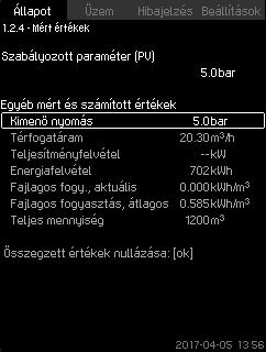 Magyar (HU) 8.4.4 Alapjel (1.2.2) 8.4.6 Mért értékek (1.2.4) 17. ábra Alapjel A képernyő mutatja a kiválasztott alapjelet és azt, hogy annak CU 352 vagy egy külső busz a forrása.