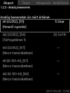 Az alapjeleket az "Üzem" vagy a "Beállítások" menüben módosíthatja. Lásd a 8.7.3 Alternatív alapjelek (4.1.2) című részt. 8.4.5 Alapjel állítás (1.2.3) 19.