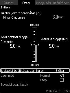 Magyar (HU) 8.5 Üzem (2) Ebben a menüben állíthatók be a legalapvetőbb paraméterek, például az alapjel, az üzemmód, a vezérlési mód és az egyedi szivattyúvezérlés. 8.5.1 Üzem (2) 8.5.2 Rendszer üzemmódja (2.