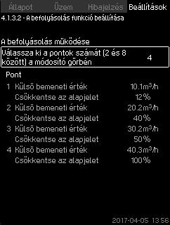 Magyar (HU) 8.7.6 A befolyásolás funkció beállítása (4.1.3.2) 8.7.7 Elsődleges távadó (4.1.4) 48.