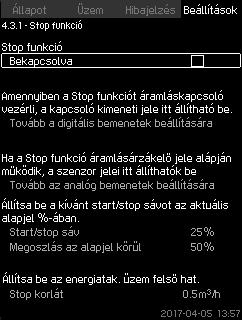 8.7.24 Stop funkció (4.3.