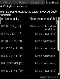 A szivattyúk egy olyan alapjelnek megfelelően üzemelnek, amelyet kifejezett ehhez a funkcióhoz adtak meg. Érzékelő hiba esetén a fő és tartalék szivattyúk is 100 %-os fordulaton üzemelnek.