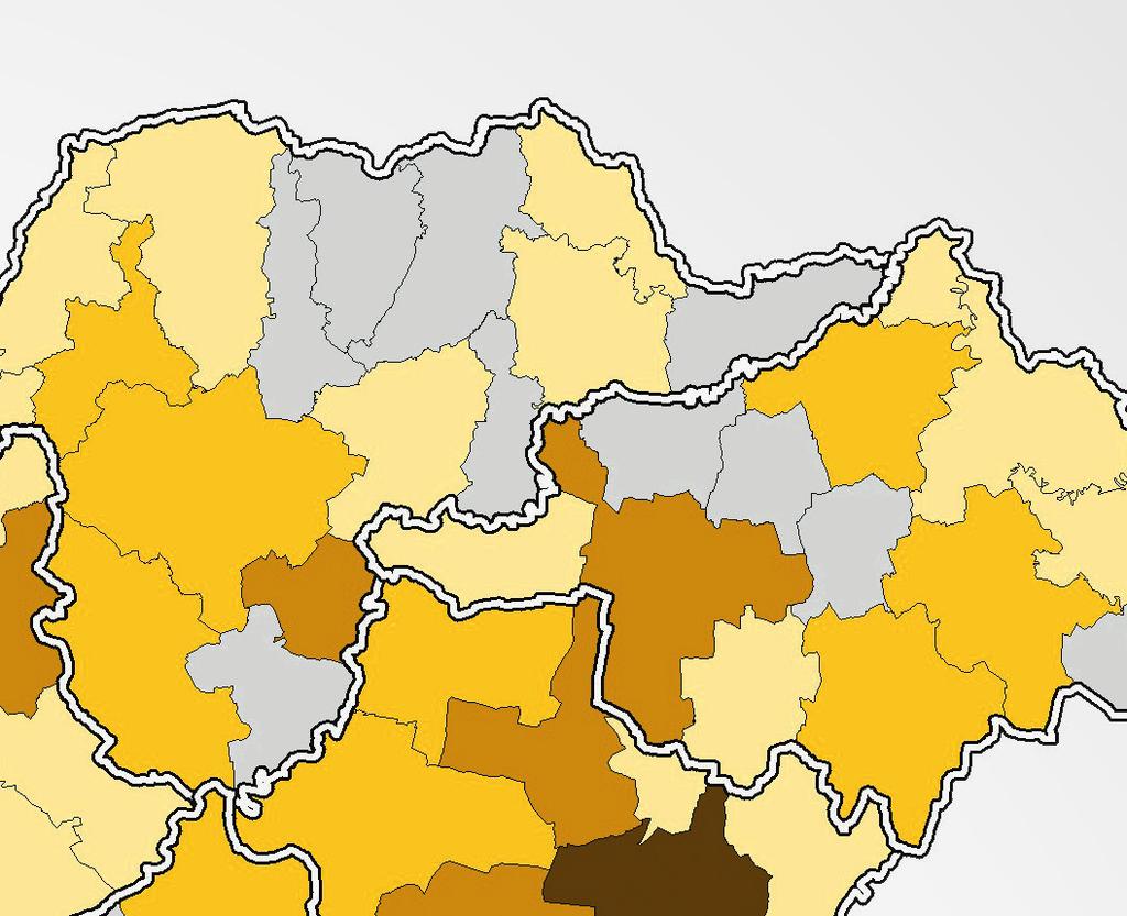 elemzéshez megfelelő forgalmú járások közül három átlagára marad 5 ezer Ft/m2 alatt