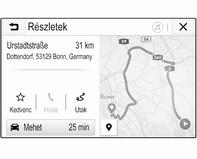 Ha a távolság szerinti rendezést kapcsolja be, a rendszer az úti célokat az Ön aktuális helyzetéhez viszonyított távolságuk alapján rendezi.