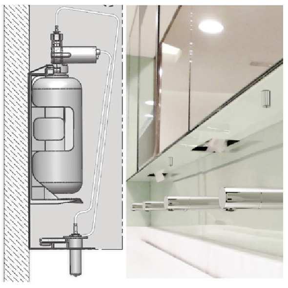 műanyag tartályal 0,5 l YS28020000 Stern Tükör mögé/szekrénybe építhető infrás szappanadagoló egység 950 ml, 230V/12V transzformátorral, BKH0010931 Losdi Falra szerelhető folyékonyszappan