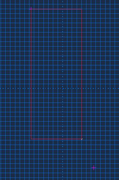 Ezután a Create Lines: Rectangle paranccsal rajzoljunk egy téglalapot, aminek egy átlón lévő két