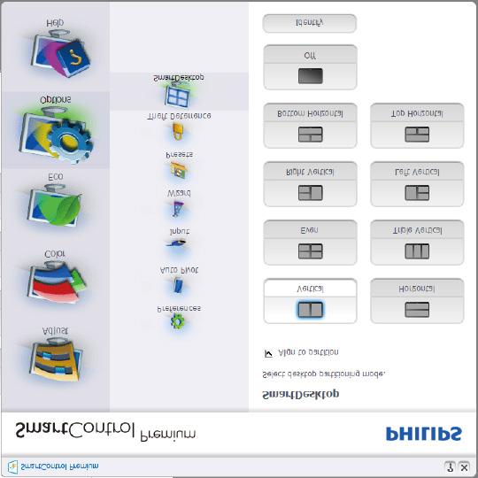 3. Képoptimalizálás 3.4 SmartDesktop útmutató SmartDesktop A SmartDesktop a SmartControl Premium-ban található.