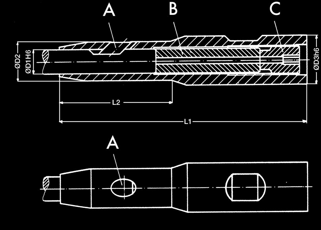 SRmicro maróhosszabbítók a IN 1835 szerinti befogófelülettel kialakított szerszámok felfogatásához (szárátmérő: 6 20 ) a rendkívül keskeny kialakításnak köszönhetően speciális szerszámok alkalmazása