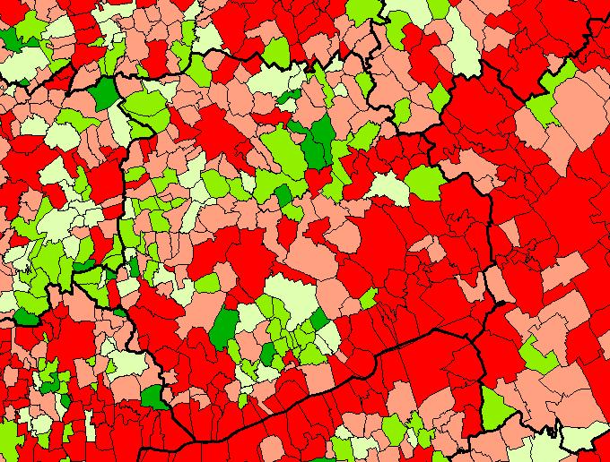 A megye ipari régióiban (Várpalota, Ajka térsége) a jelentős környezeti hatással működő üzemeket leállították vagy az elérhető legjobb technológiával szerelték fel.