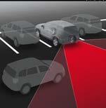 Sávelhagyásra figyelmeztető rendszer (LDA) kormányrásegítéssel (SC) A rendszer érzékeli az autó helyzetét a kiválasztott forgalmi sávban, és ha a
