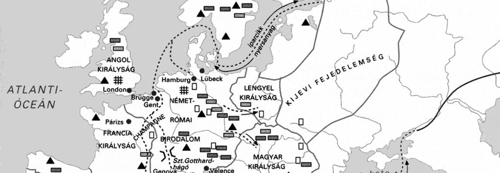 2. Táto úloha sa zaoberá stredovekým obchodom. Pomocou náčrtu mapy a vlastných vedomostí rozhodnite, či nasledujúce tvrdenia platia pre levantský alebo hanzový obchod!