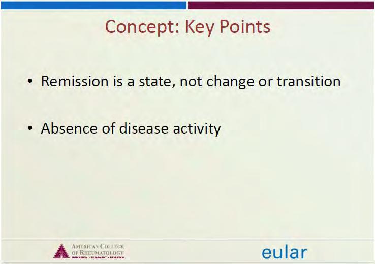 ACR/EULAR Remission Criteria educational slides 2011