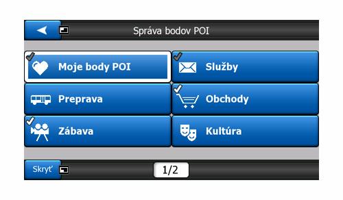 Vymazať: záznam trasy môžete vymazať, ak ho už nepotrebujete. Program NavNGo Limousine vás požiada o potvrdenie tejto činnosti. 4.6.3.