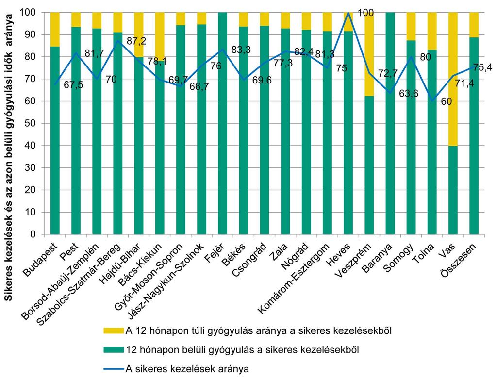 hatékonyságát és a beteg-együttmûködést komplexen monitorozó indikátor értéke átlagosan 66,05 százalék.