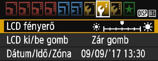 visszakapcsolhatja azt. Ha a [Letiltás] lehetőséget választotta ki, az energiamegtakarítás érdekében kapcsolja ki a fényképezőgépet, vagy a <B> gomb megnyomásával kapcsolja ki az LCD-kijelzőt.