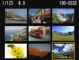 208 3 Válasszon ki egy képet. A <S> nyílgombokkal mozgathatja a narancssárga keretet a képek kiválasztásához.