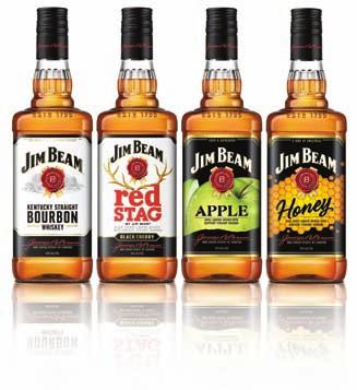 Honey 1 l, Jim Beam Red Stag 1 l.