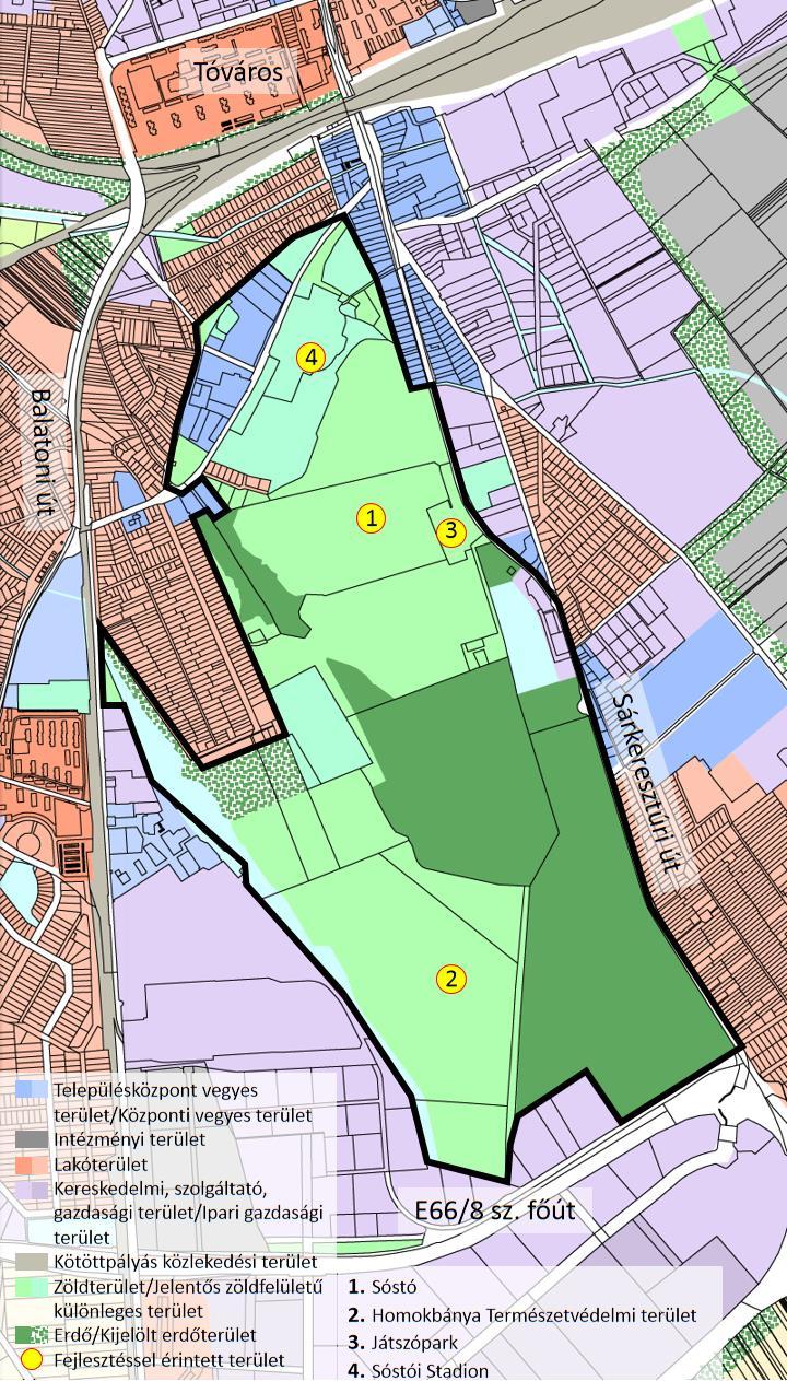 4. térkép: Tervezett Sóstó és Stadion akcióterületi