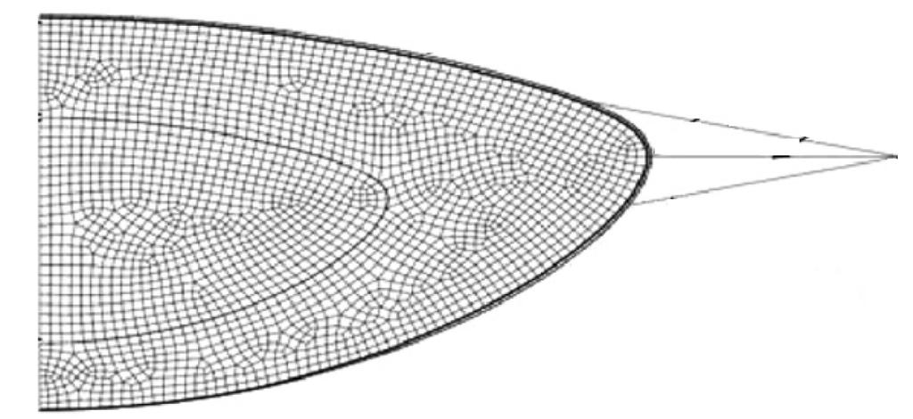 67. ábra - Burd et al. [2002] kétdimenziós tengelyszimmetrikus szemlencse modellje 68.