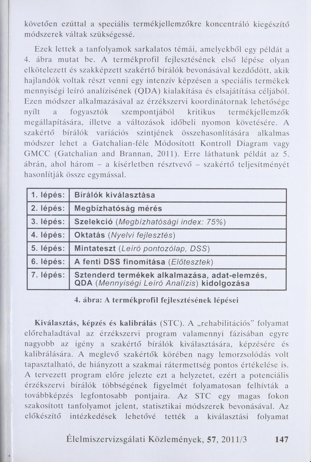 követően ezúttal a speciális termékjellemzőkre koncentráló kiegészítő módszerek váltak szükségessé. Ezek lettek a tanfolyamok sarkalatos témái, amelyekből egy példát a 4. ábra mutat be.