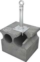 TOPSAFE Horgonyzási pontok betonszerkezetekhez Termék leírása Rozsdamentes acél horgonyzási pont, betonlapos támszerkezetű lapos tetőkhöz.