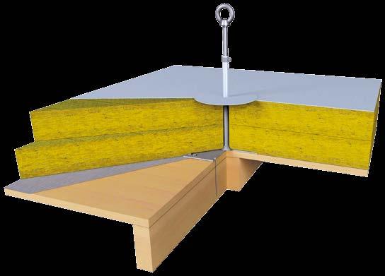 TOPSAFE Horgonyzási pontok faszerkezetekhez Biztonság lapostetőkön A széles választék lehetővé teszi a különböző alátéti szerkezetekbe történő horgonyzást Valamennyi alkotóelem rozsdamentes acélból