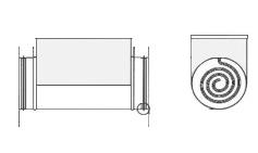 Műszaki adatok Külsőlevegő-előmelegítő CB-150-3 DN 150-es csővezetékhez (befúvottlevegő-vezeték) -15 C alatti külső hőmérséklet esetén 17 C-os befúvottlevegő-hőmérsékletet garantál.