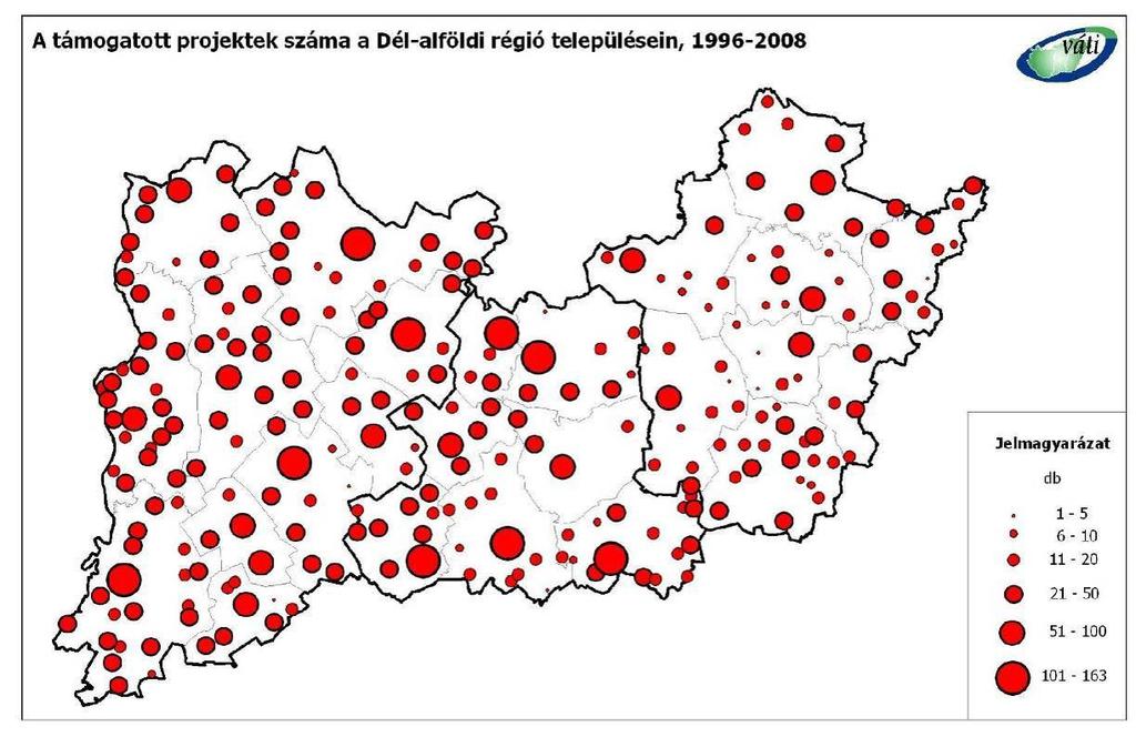 Dél-Alföld A többi elmaradott régióhoz képest kevésbé elaprózott támogatások