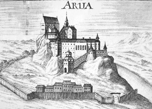 THURZOVCI A ICH HISTORICKÝ VÝZNAM 131 Matthias Greischer: Oravský hrad. 1680. (Budapest, Magyar Nemzeti Múzeum) veľmi malý.