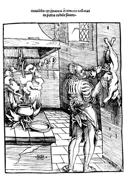 160 Benda Borbála Hans Baldung Grien: Výjav s kuchárom v diele Geilera von