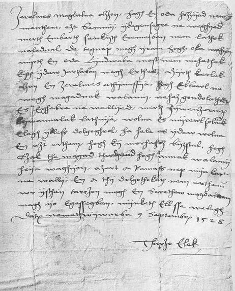 168 Zuzana Ludiková Mikó Árpád List Alexeja I. Thurza Magdaléne Székelyovej z Ormosdu. 1528. (Budapest, Magyar Nemzeti Levéltár Országos Levéltára) cha Thökölyho.