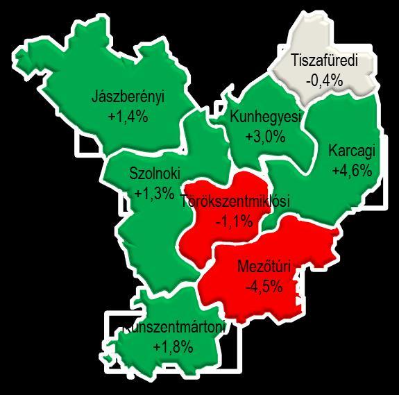 HÁROM HÓNAP MÚLVA VÁRHATÓ LÉTSZÁMVÁLTOZÁS KÖRZETENKÉNT 4. sz.