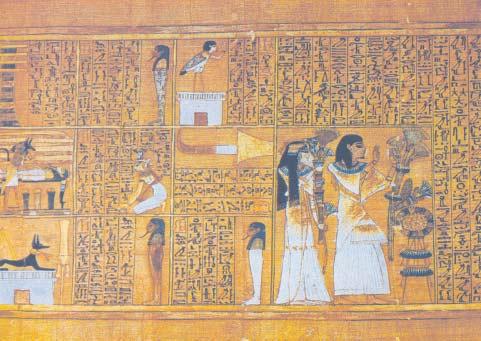 II. Egyiptomi évszázadok Halottak Könyve Ma már egész pontosan nem tudjuk rekonstruálni a papirusztekercsek készítésének módját, de a lényeges mûveleteket ismerjük.