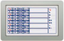 1 db FPMEXT 5 szektoros LED jelzőmodul oltásvezérlő modulhoz max. 5 db FPMNUL - Funkció nélküli max. 7 db műanyagpanel IFM modulok: 8 db szekrényenként - (max.