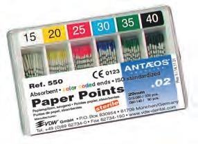 Papírcsúcsok ha többet akar Top Color papírcsúcsok (roeko) 28 mm hosszú, steril, a végén ISO színkódolt papírcsúcsok, tolótetős dobozban. 263 600 ISO 15, fehér, 200 db 1 csomag 2.