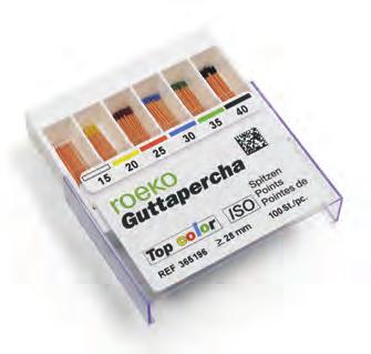 Guttapercha csúcsok (VDW) ISO színkódolt guttaperchacsúcsok laterális, vertikális és termikus kondenzációhoz. Röntgenopak, 28 mm. A következő formákban is kapható: Taper.02,.04,.06.