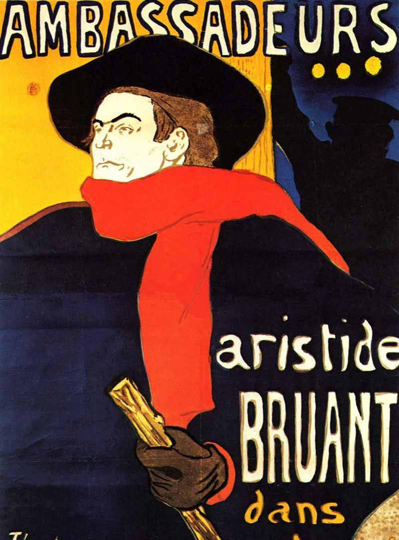 Toulouse-Lautrec A XIX. sz. végének legjelentősebb plakátművésze Toulouse-Lautrec, párizsi mulatók és kabarék reklámozására készített plakátokat.