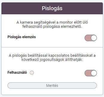 2.2 Kamera 2.2.1 Pislogás 69. ábra A kamera segítségével a monitor előtt ülő felhasználó pislogása elemezhető.