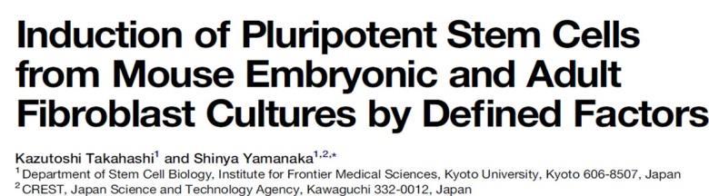 Indukált pluripotens őssejtek (ips) Reprogramozás 2012 Élettani-Orvosi