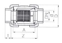 CNYE- GOLYÓS VISSZACSAPÓSZELEP Y / BALL CHECK VALVE Y CORAPLAX Mérettáblázat / Size A B C D L CCVY-50CH C Golyós visszacsapószelep Y D50 / Ball check valve