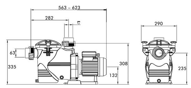 01. SZÛRÔFORGATÓ BERENDEZÉSEK FILTRATION UNITS, PUMPS, VALVES, ACCESSORIES EUROPA N SZIVATTYÚ / EUROPA N PUMP Az EUROPA N sorozat a régóta közkedvelt, megbízható EURÓPA szivattyúk új generációja.