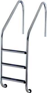 Our ladders are made of AISI304 stainless steel with a shiny polished finish.