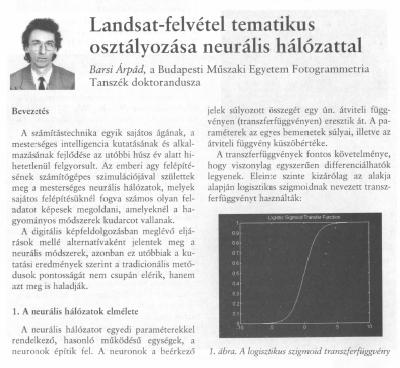 Mesterséges neurális hálózatok földtudományi és geoinformatikai