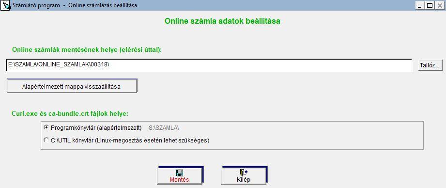 crt fájlok helye A program alapértelmezetten könyvtárában keresi azokat a segédprogramokat, melyeket az online adatszolgáltatás teljesítéséhez használ.