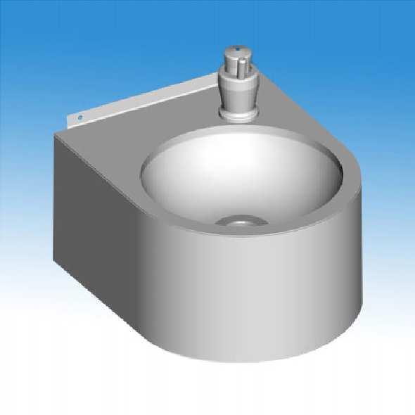 nyomógombos fejjel BK01422000000001 Falra szerelhető rozsdamentes ivókút egyszerű