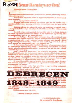 4 Debrecen 1848-1849. Események, dokumentumok, bibliográfia.