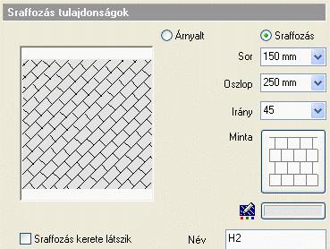 10. Méretezés, Szöveg, Sraffozás 845 Általános tulajdonságok Állítsa be a sraffozás általános tulajdonságait: a színt, a vonalvastagságot, a fóliát és a prioritást.