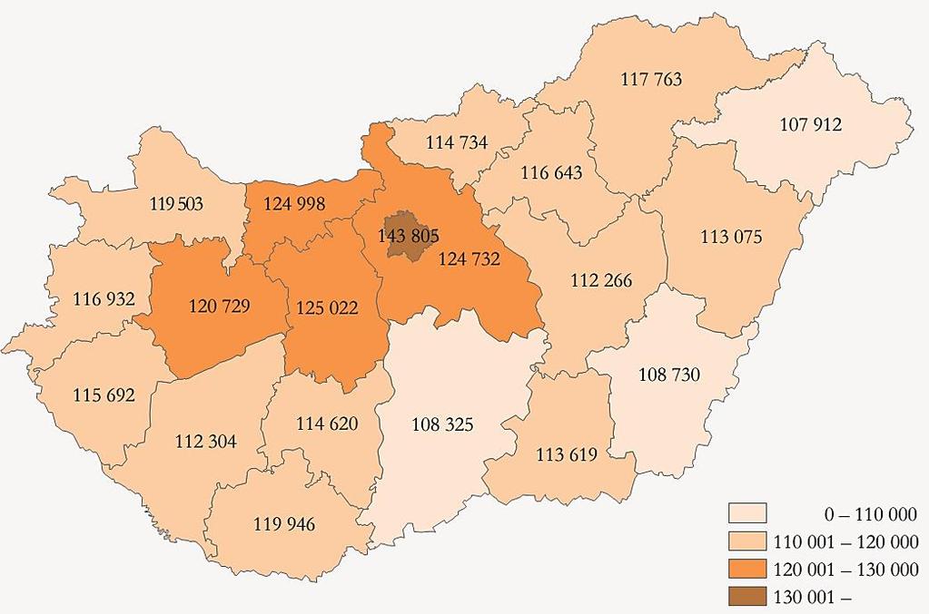ezer forint volt. Főellátásként hozzátartozói nyugellátásban 155 114 fő részesült 2016 januárjában. 13 Jelentős területi különbségek láthatók az öregségi nyugdíj 2016.