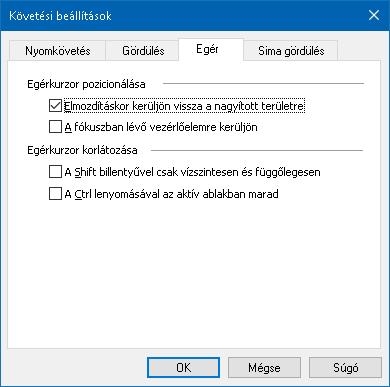 5. fejezet Nagyítási funkciók 137 Egér Az egérkurzor követési beállításai, az egérkurzor pozicionálása és az egérkurzor korlátozása megkönnyíti a képernyő bejárását és felfedezését.