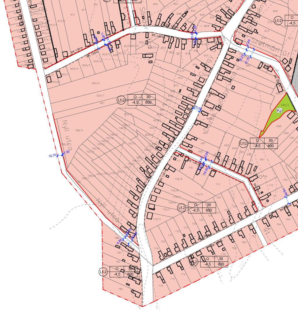 2. Beavatkozási pont ismertetése 1. Módosításra kijelölt területek Szamosszeg község belterületén, a Bezerédi Imre - Dózsa György utca - belterületi határvonal által közrezárt terület, az 794/1 hrsz.